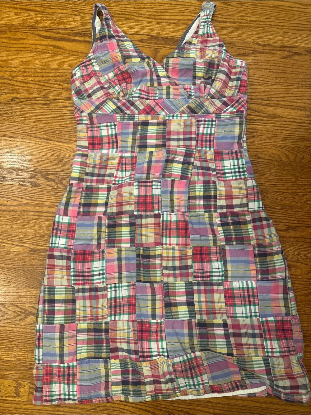 Vintage Tommy Hilfiger Multicolor Plaid Mini Dress — Pink, Green, Blue